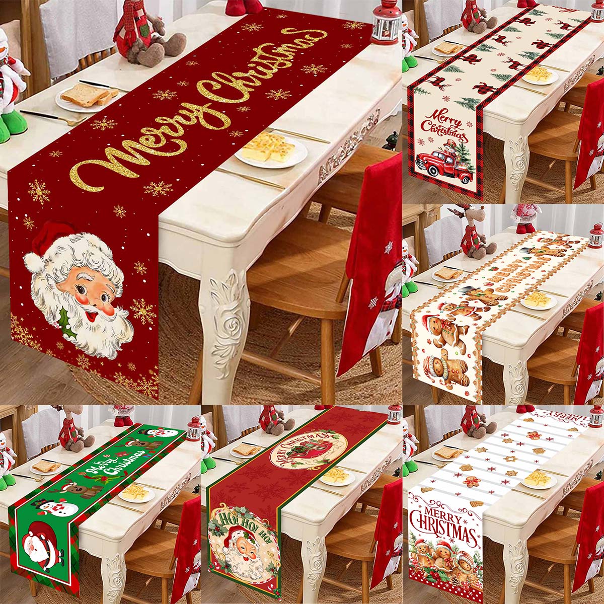 Christmas Table Runner - Christmas Santa Clause Polyester Table Runners