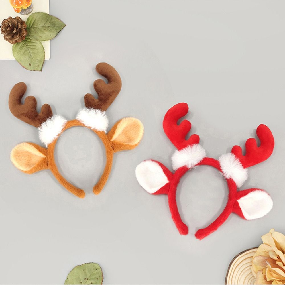 Plush Antler Headband Cute Fes - Reindeer Antlers Headband 评论和价格