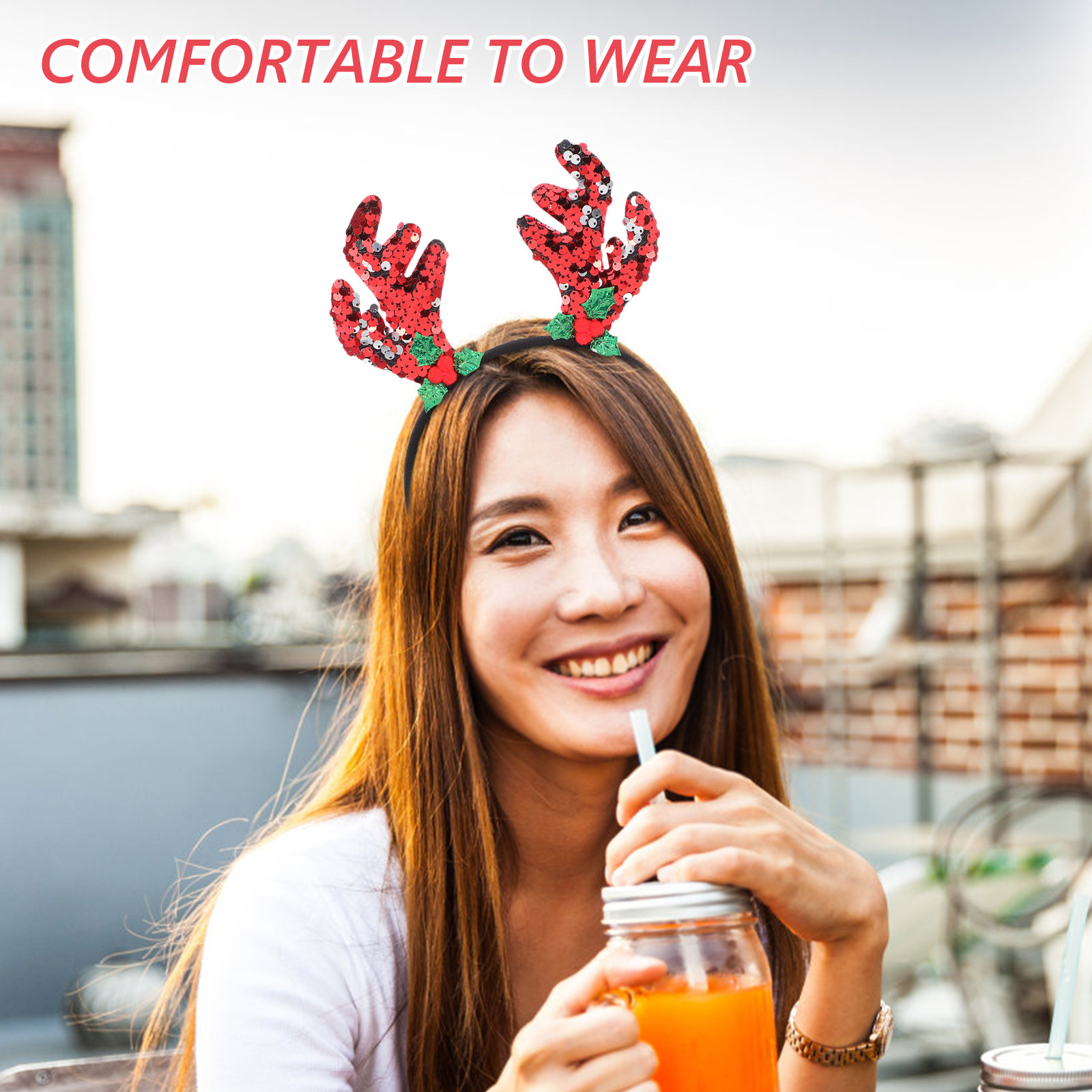 Reindeer Antler Headband Xmas  - Reindeer Antlers Headband 评论和价格