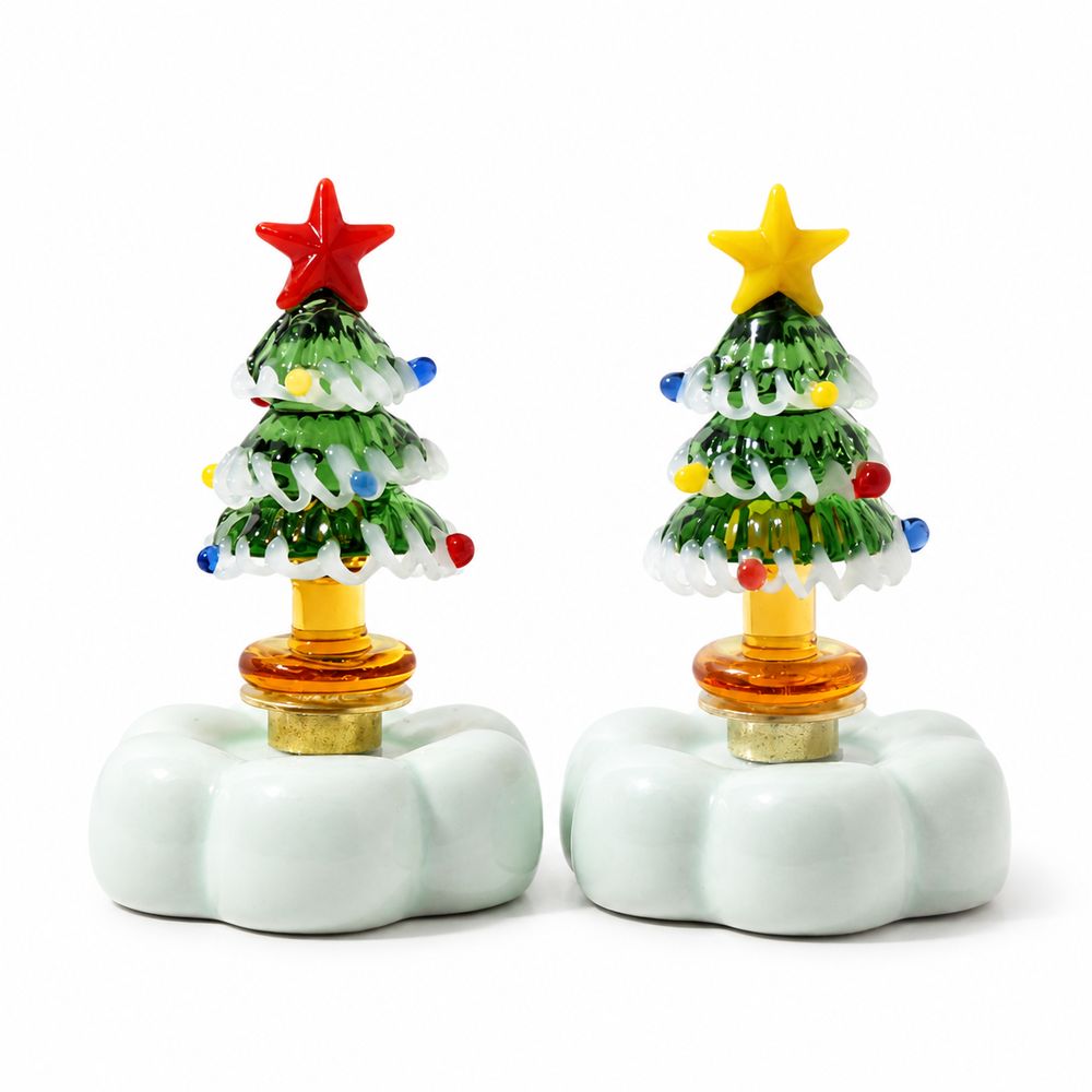 Solid Glass Glass Christmas Tr - Star Tree Topper 评论和价格