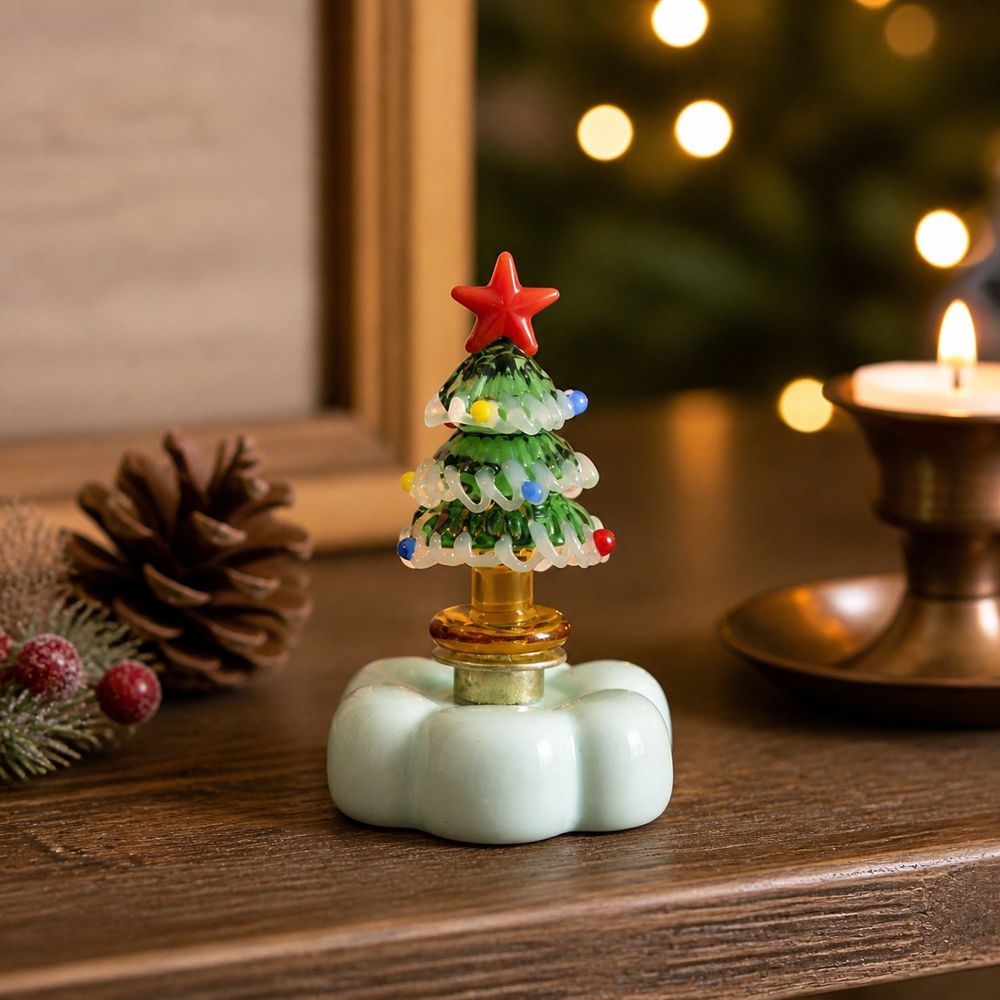 Solid Glass Glass Christmas Tr - Star Tree Topper 评论和价格