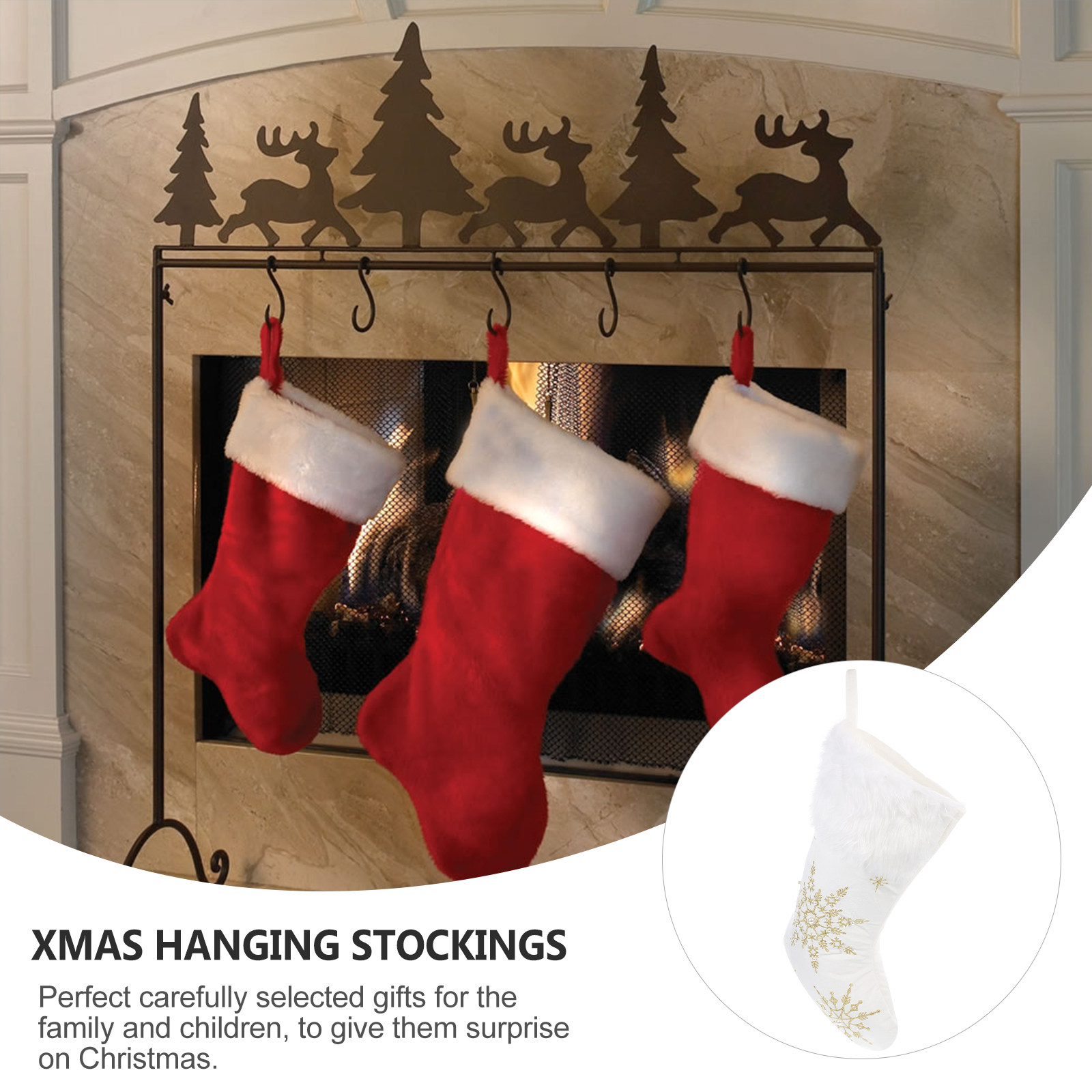 1Pcs Xmas Sock Decor Hanging P - Christmas Stocking Hanging 评论和价格