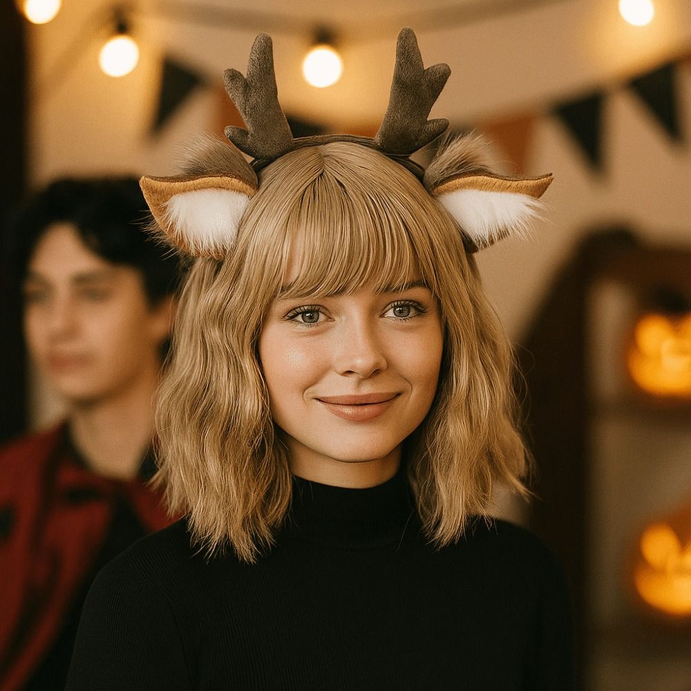 Unisex Deer Ears Reindeer Antl - Reindeer Antlers Headband 评论和价格