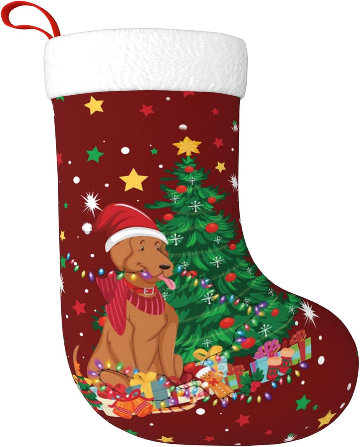 Christmas Dog Light Design 17. - Christmas Stocking Hanging 评论和价格