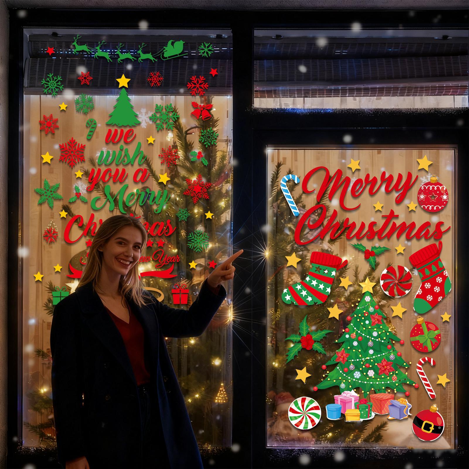3 Pieces Christmas wall sticke - Snowflake Window Decal 评论和价格