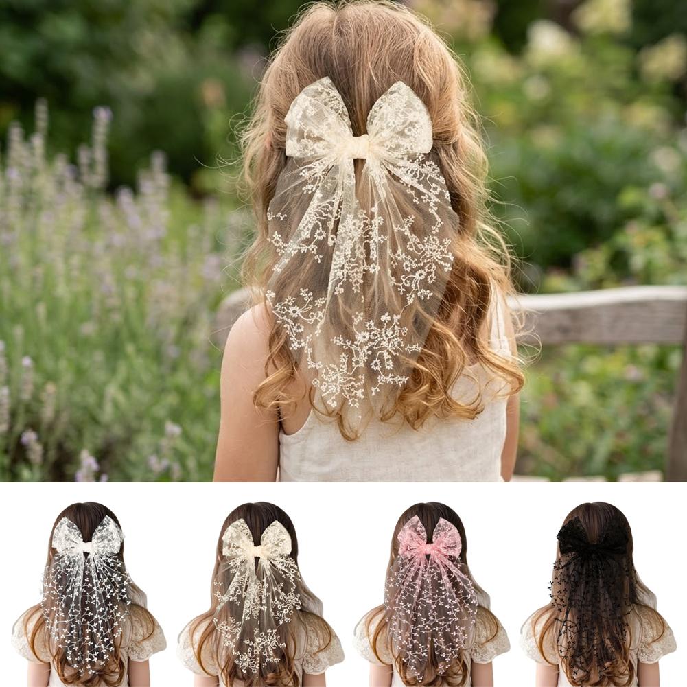 Kawaii Lace Bow Ribbon Hair Cl - Ribbon Bow Gift 评论和价格