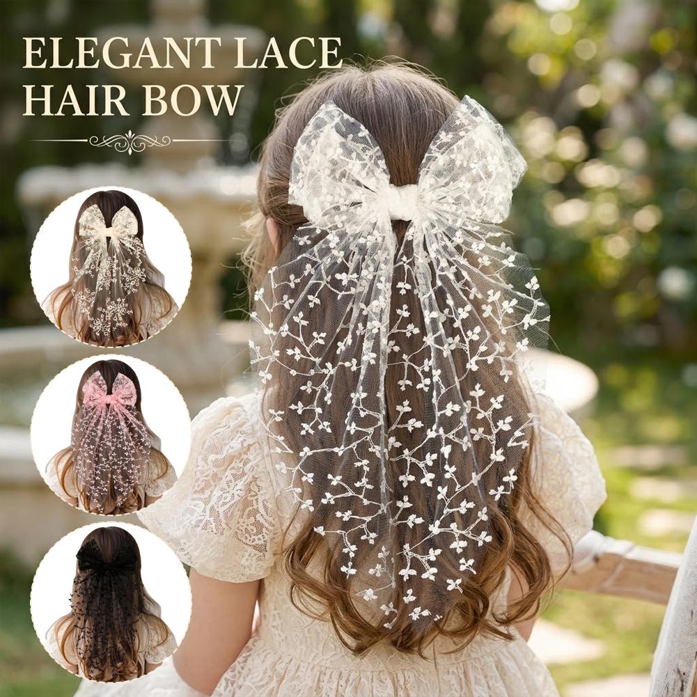 Kawaii Lace Bow Ribbon Hair Cl - Ribbon Bow Gift 评论和价格