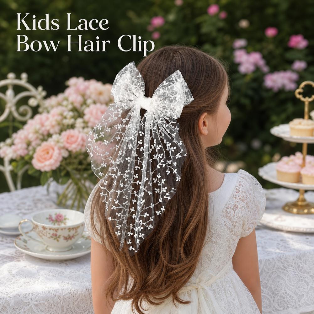 Kawaii Lace Bow Ribbon Hair Cl - Ribbon Bow Gift 评论和价格