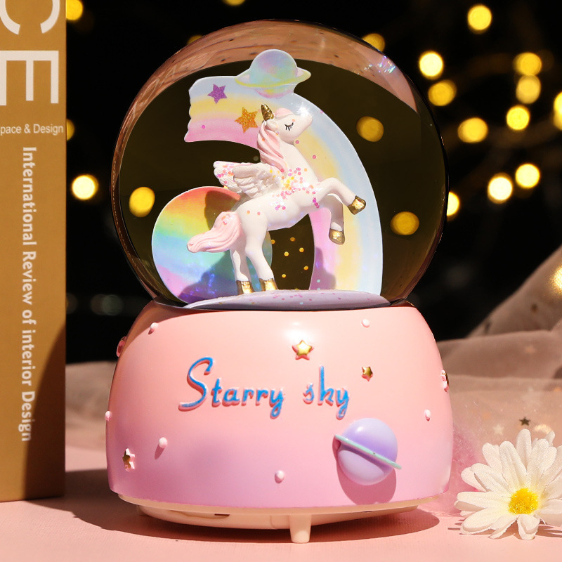 New Crystal Ball Music Box Gir - Snow Globe Musical 评论和价格